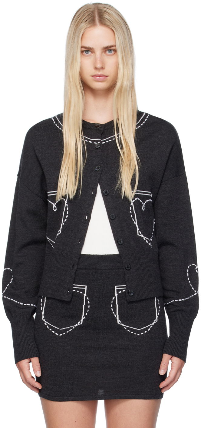 Sveter Moschino Heart Pockets Cardigan Čierna | 242K10914, 0