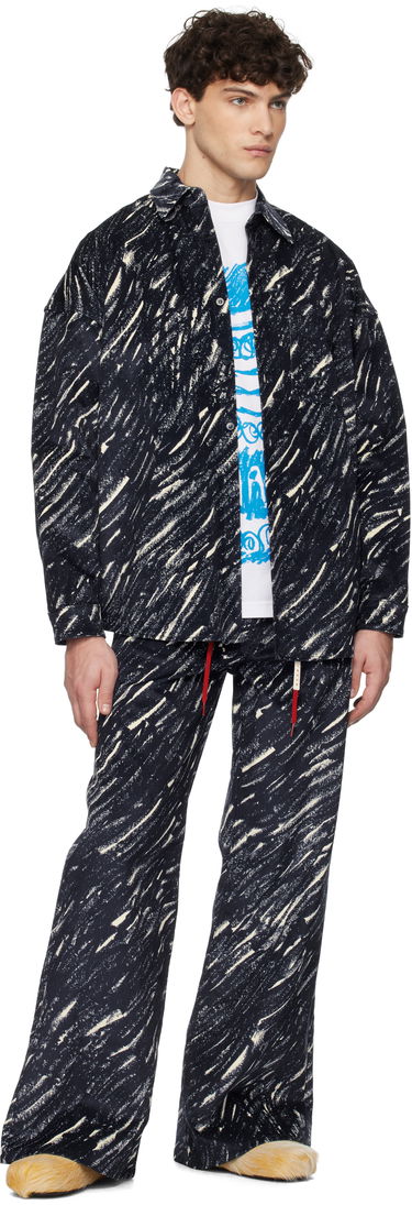 Nohavice Marni Marni Flocked Denim Flared Jeans Navy | PUJU0019A0 UTC432, 3