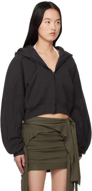 Mikina Ottolinger Ottolinger Multiline Zip Cropped Hoodie Čierna | 11560041501, 1