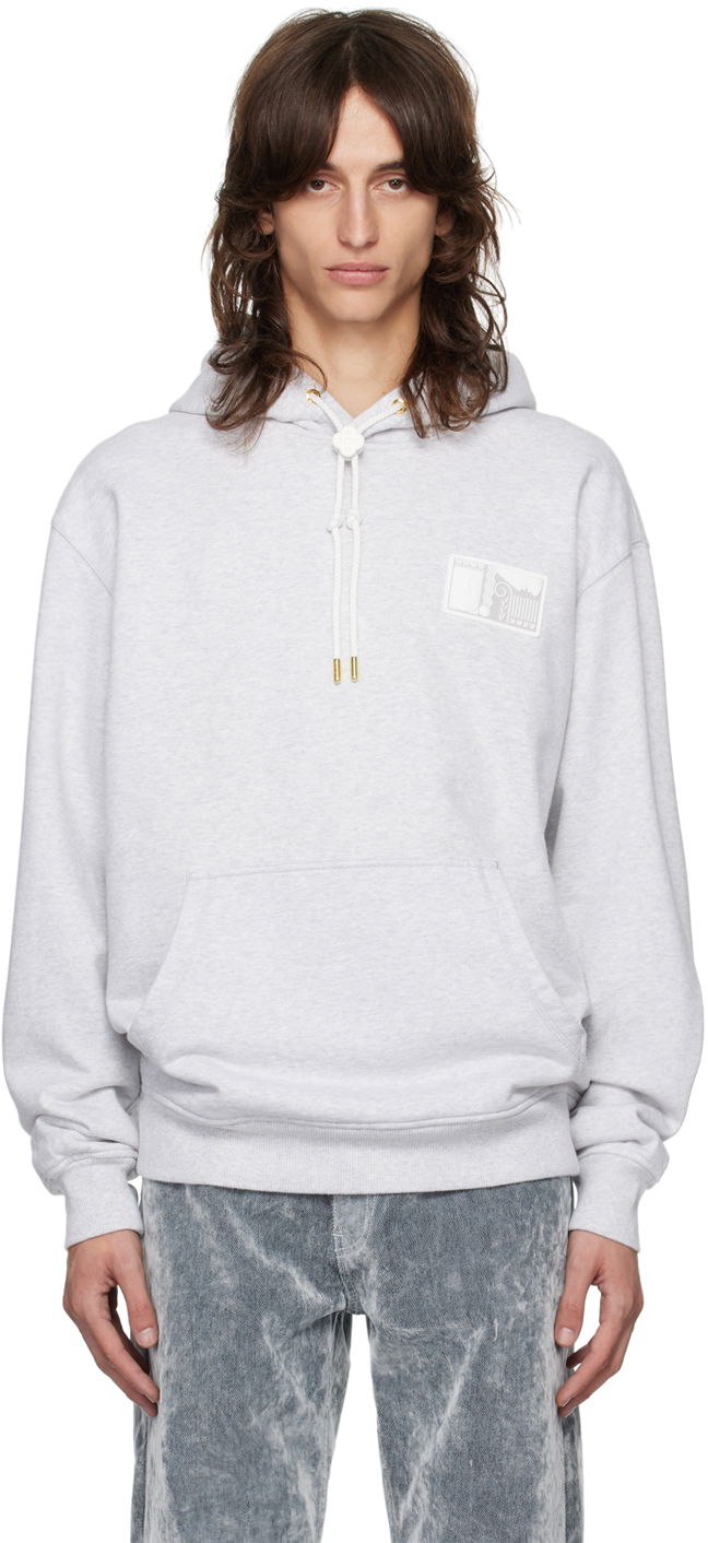 Mikina Casablanca Gray Tennis Statues Hoodie Šedá | MF24-JTP-093-01