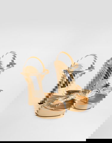 Tenisky a topánky Dolce & Gabbana Dolce & Gabbana Nappa Leather Platform Sandals Metalická | CR1751A10168H945, 1