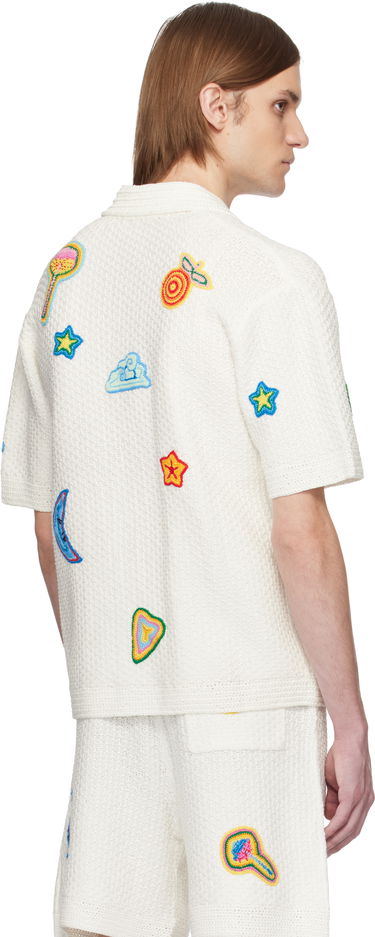 Košeľa Casablanca Casablanca Crochet Motif Shirt Biela | MS25-KW-913-01, 2
