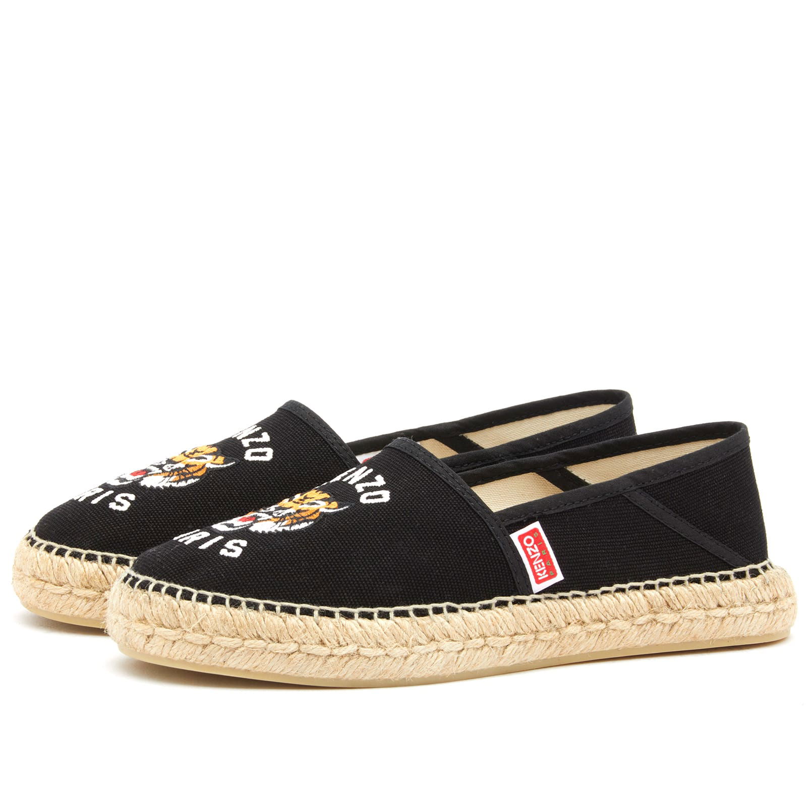 Women's Tiger Espadrille Shoes Black