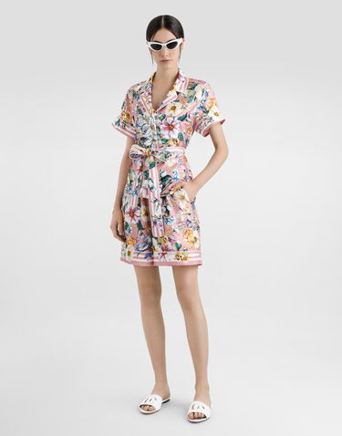 Košeľa Dolce & Gabbana Dolce & Gabbana Floral Print Twill Pajama Shirt Ružová | F5G67THI1W4HF5JC, 1
