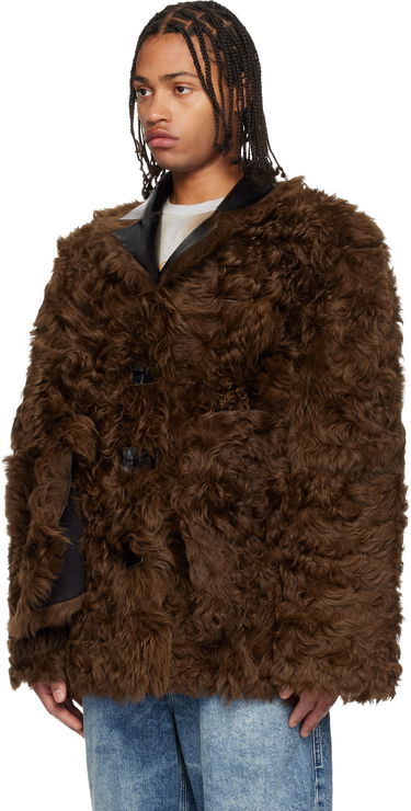 Bunda Diesel L-Harnett Reversible Shiny Shearling Jacket Hnedá | A18586-0LKCQ-9XXA, 3