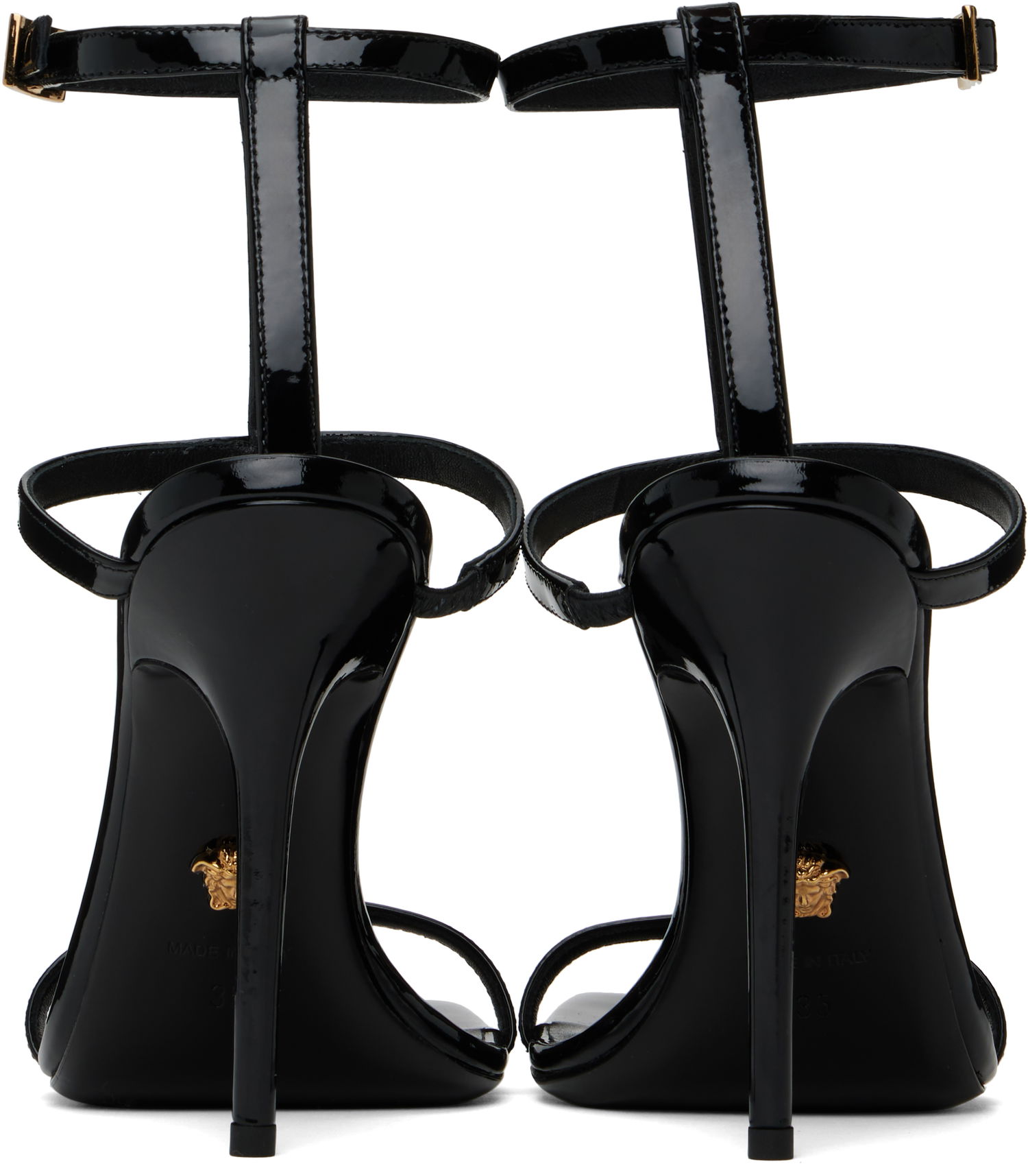 Šperky Versace Versace V2025 Chain Patent Heeled Sandals Čierna | 1018236_D2VE_1B00V, 1