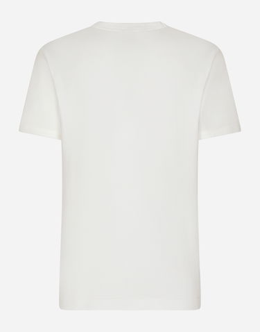 Tričko Dolce & Gabbana Cotton T-shirt With Heraldic Dg Logo Patch Biela | G8OU9ZFU7EQW0111, 1