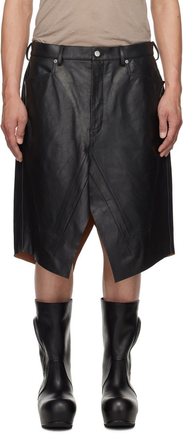 Sukňa Rick Owens Rick Owens Hollywood Leather Skirt Čierna | RU01E5345 LTP, 0