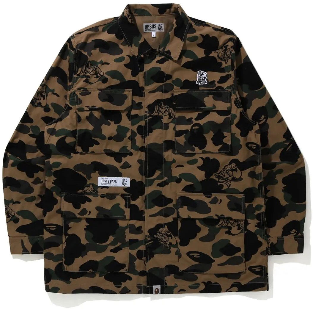 Košeľa BAPE Bape Ursus Military Shirt Camo Hnedá | 001SHH201003X-GRN, 0
