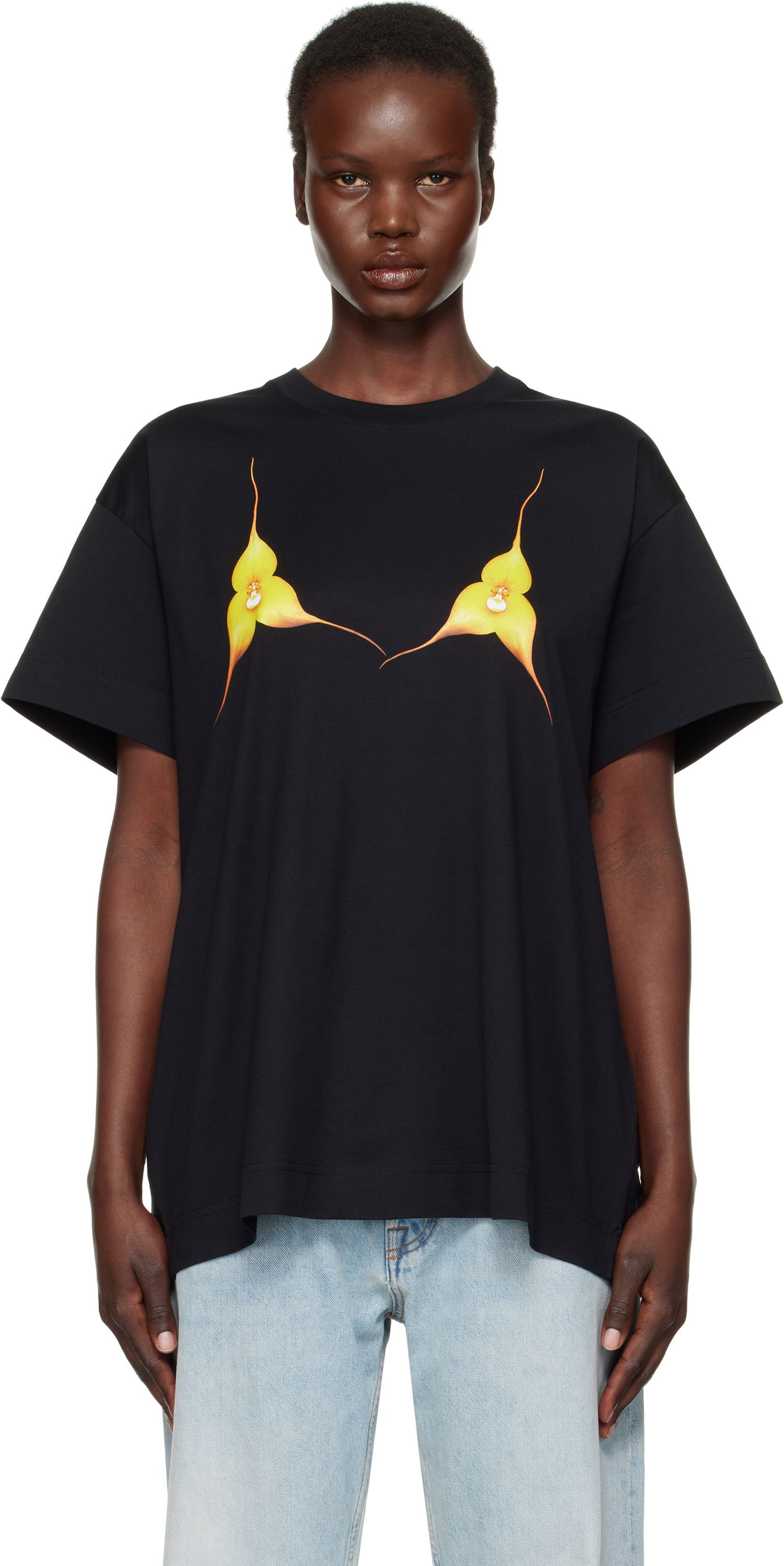 Tričko Givenchy Oversize Floral T-shirt Čierna | BW70C1P706001, 0