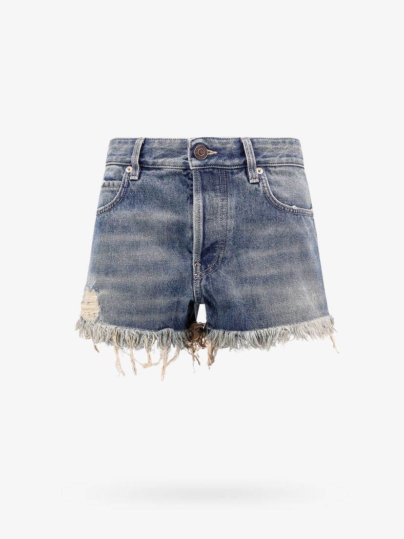 Šortky Balenciaga Frayed Denim Shorts Modrá | 793948TJW952204