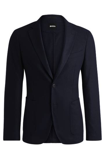 Bunda BOSS BOSS Slim-Fit Stretch Flannel Jacket Navy | 50527923, 0