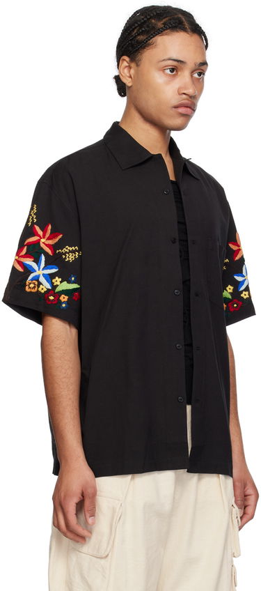 Košeľa YMC YMC Idris Embroidered Shirt Čierna | P2WAT, 1
