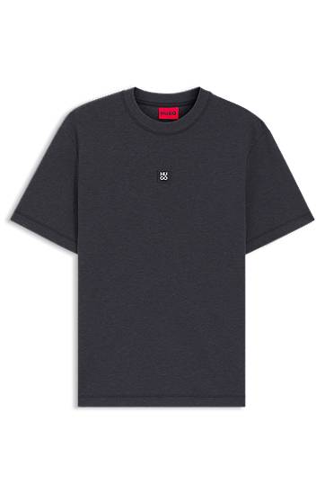 Tričko BOSS Cotton-blend T-shirt with stacked logo Šedá | 50553173