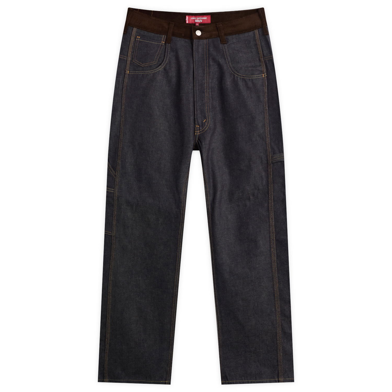 Džínsy Junya Watanabe Junya Watanabe MAN x Levis Leather Patch Jeans, Size Large Modrá | WP-P203-051-1, 1