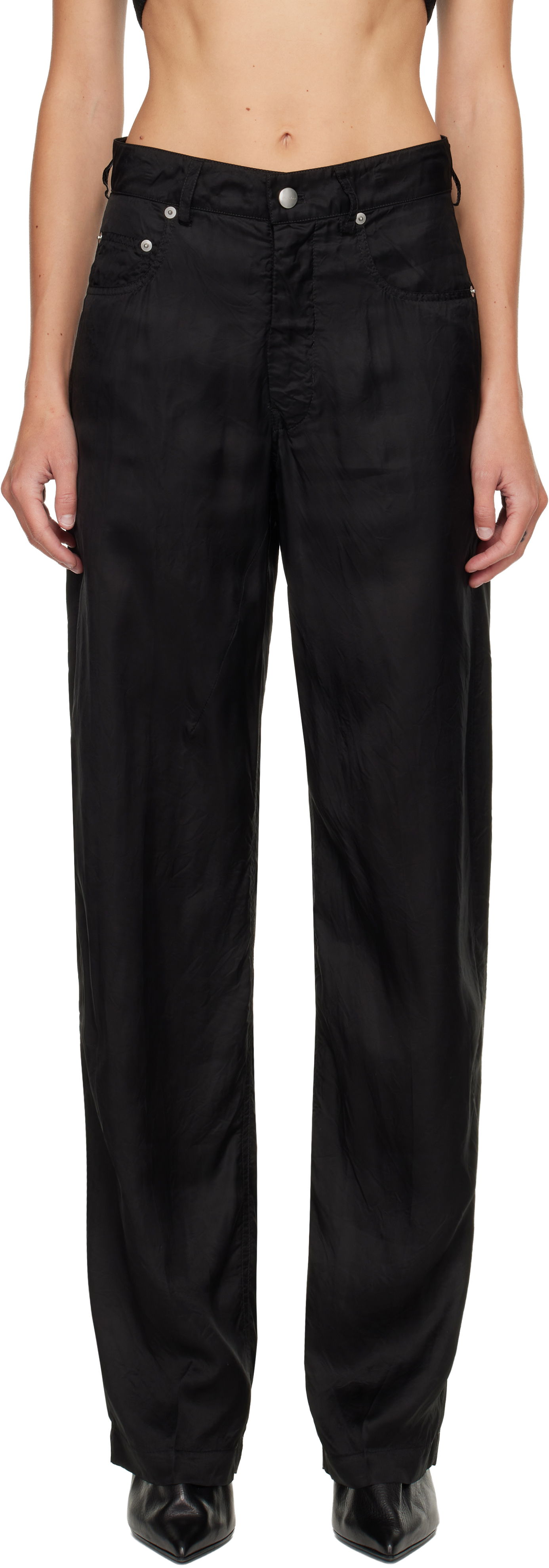 Nohavice Rick Owens Relaxed-Fit Technical Fabric Concordians Geth Trousers Čierna | RP02E4350 K, 0