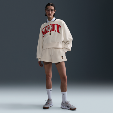 Mikina Nike NikeCourt Phoenix Fleece High-Waisted Loose Fit Shorts Béžová | HQ0364-110, 0