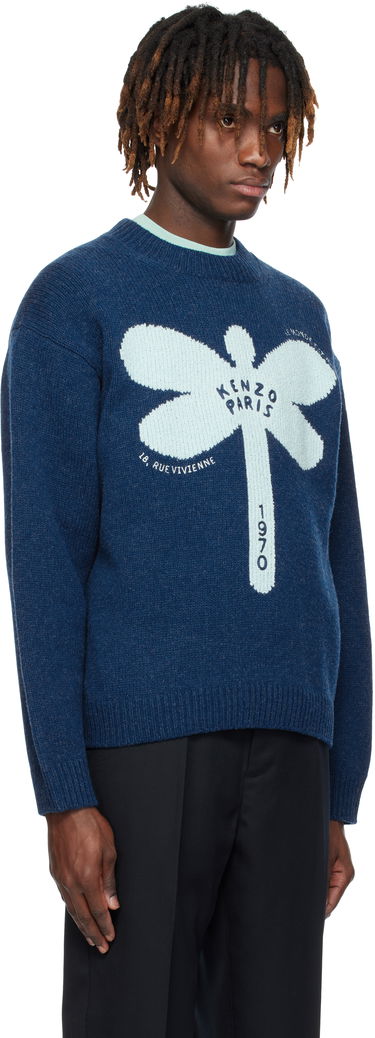 Sveter KENZO Kenzo Paris 'KENZO Dragonfly' Embroidered Wool Sweater Modrá | FF55PU7163CA, 1