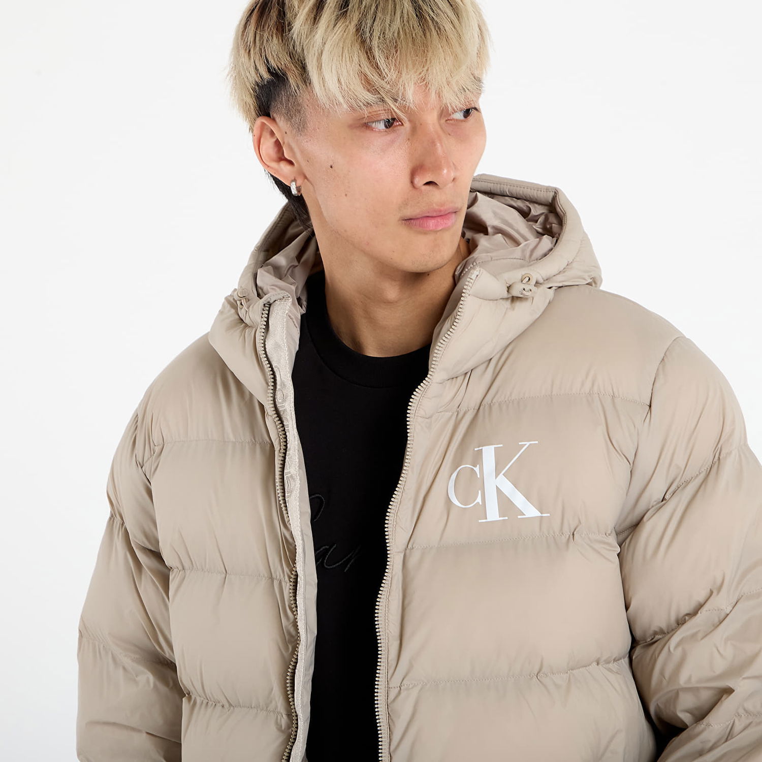 Prešívaná bunda CALVIN KLEIN Calvin Klein Jeans Ls Nylon Monogram Puffer Jacket Béžová | LV04RD528G RAK, 1