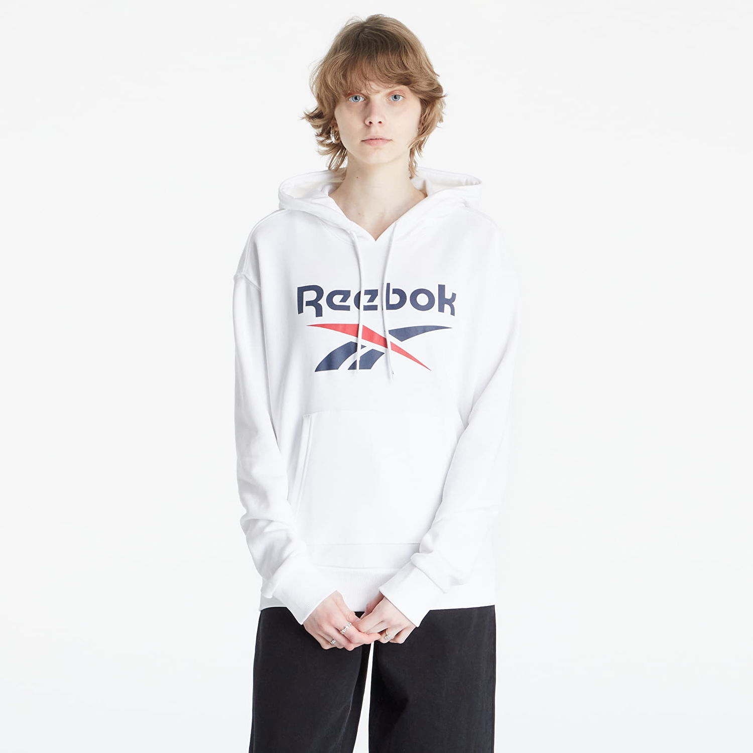 Mikina Reebok Identity Logo French Terry Hoodie Biela | GI6700, 0