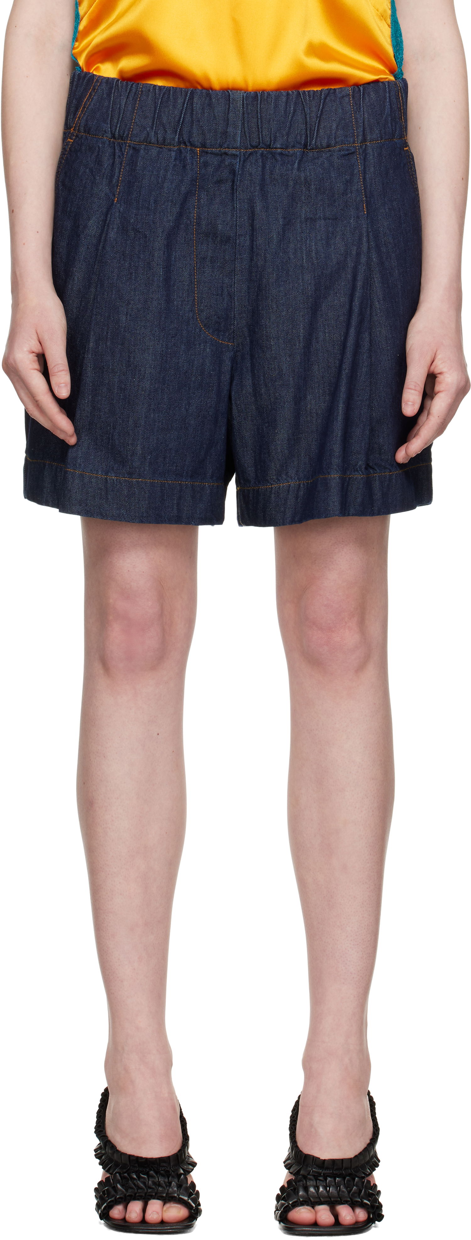 Šortky Dries Van Noten Dries Van Noten Wide Denim Shorts Modrá | 251-010937-1553, 0