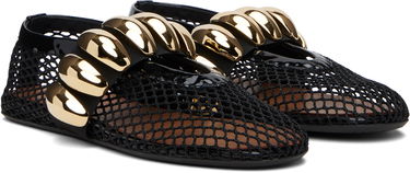 Starostlivosť o obuv Alaïa ALAÏA Fishnet Jewel Ballerina Flats Čierna | AA3A067TK062, 3