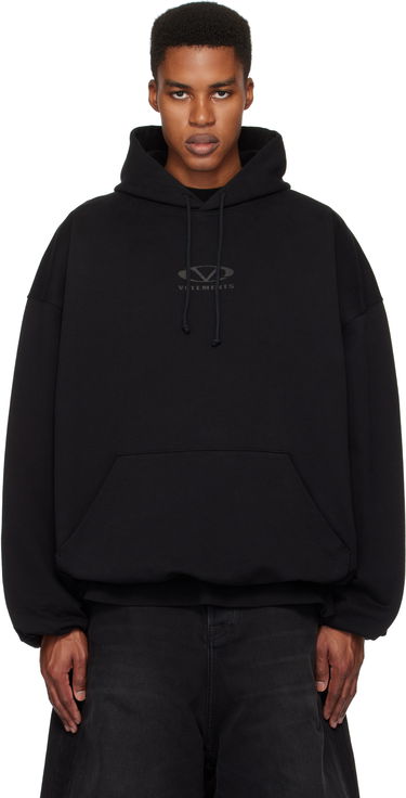 Mikina VETEMENTS Oval Logo Cropped Boxy Hoodie Čierna | UA66HD600BB, 0
