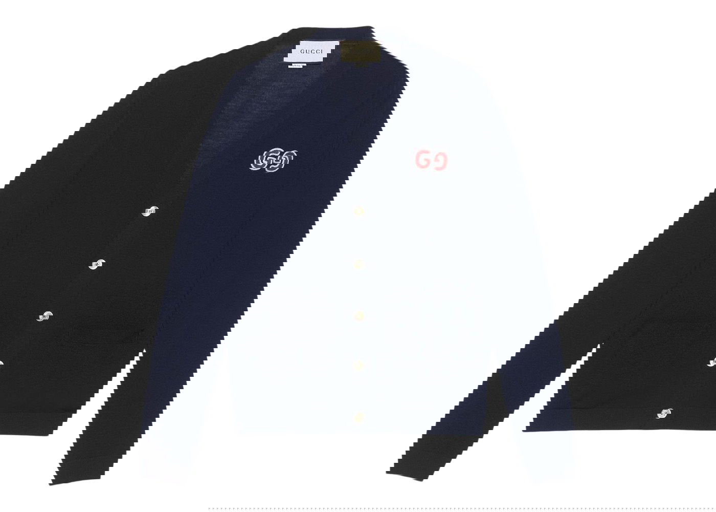 Sveter Gucci GG Logo Patch Cardigan Dark Blue Navy | 576815 XKA0W 4440, 0