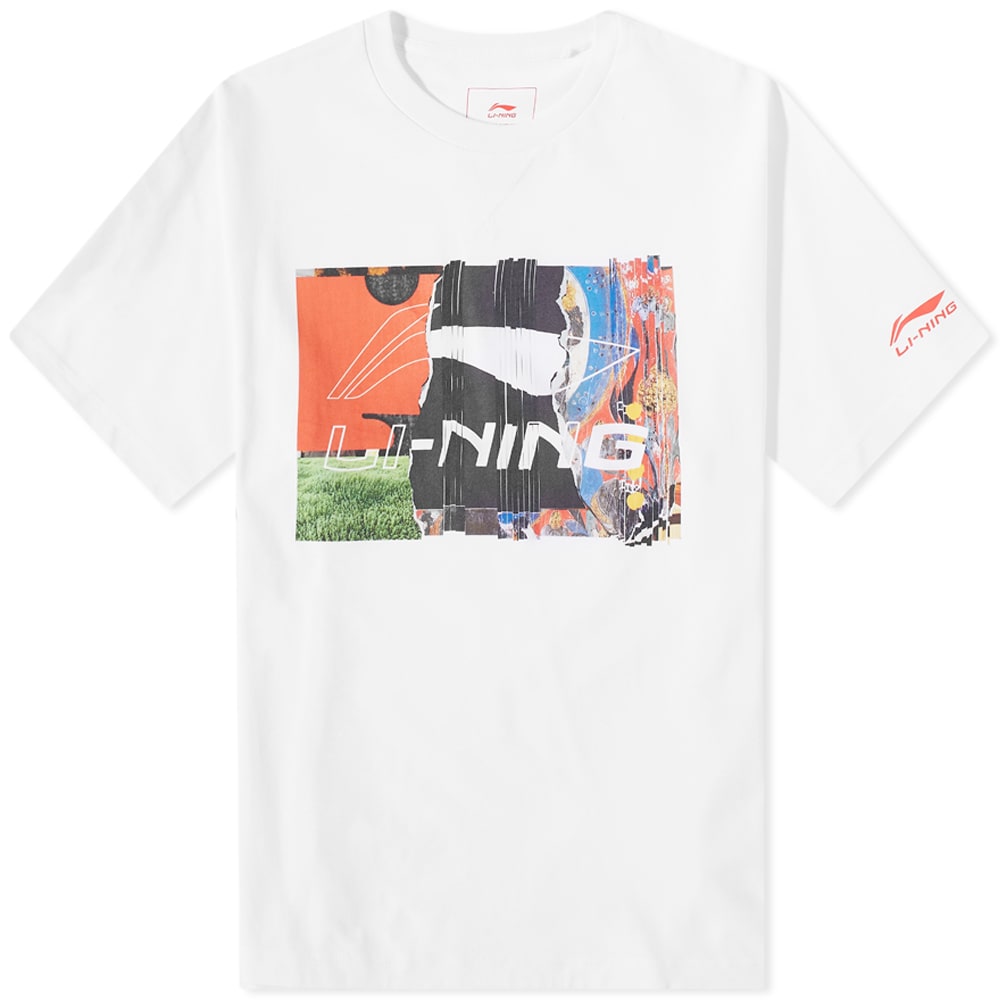 Tričko Li-Ning Box Logo Tee Biela | AHSR915-1K, 0