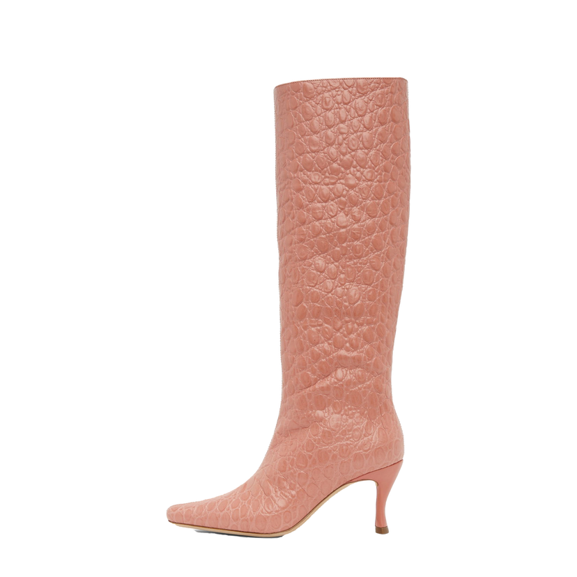 Tenisky a topánky BY FAR Stevie 42 Pink Leather Knee High Boots Ružová | 22PFSVISLMCCE