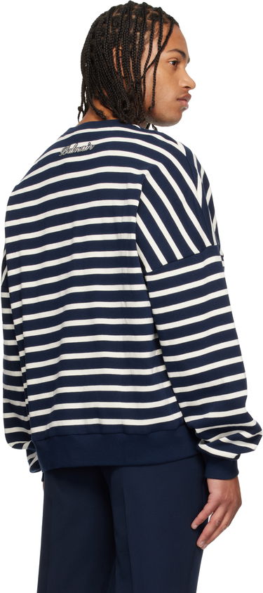 Mikina Balmain Cotton College Emblem Breton Stripes Sweatshirt Rôznofarebný | FH0JS215PD26, 2