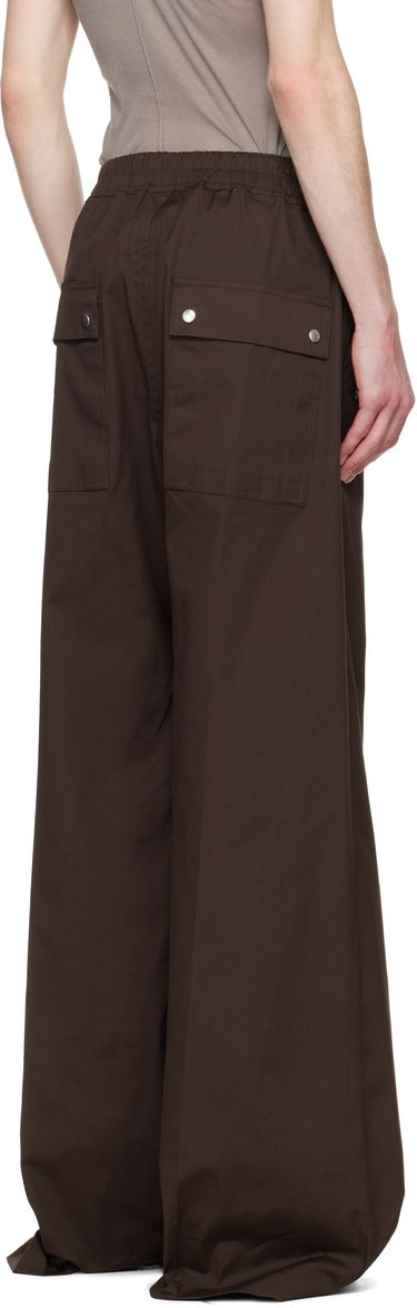 Nohavice Rick Owens Rick Owens Hollywood Wide Bela Trousers Hnedá | RU01E5366 TE, 2