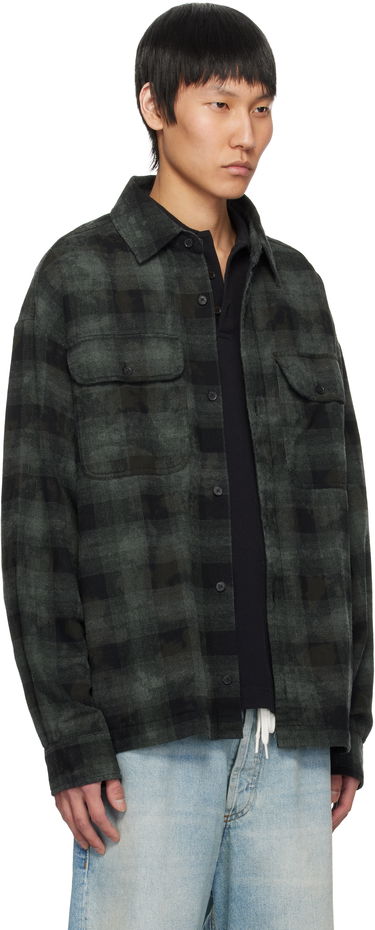 Košeľa Palm Angels Palm Angels Check Overshirt Zelené | PMGE043S25FAB0025603, 1