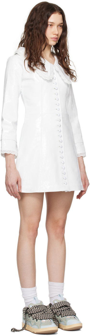 Šaty ERL Buttoned Leather Mini Dress Biela | ERL07O103, 1