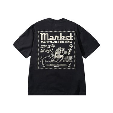 Tričko MARKET Speed And Quality Studios All Builds All Speeds T-Shirt Čierna | SS0231-BLACK, 2