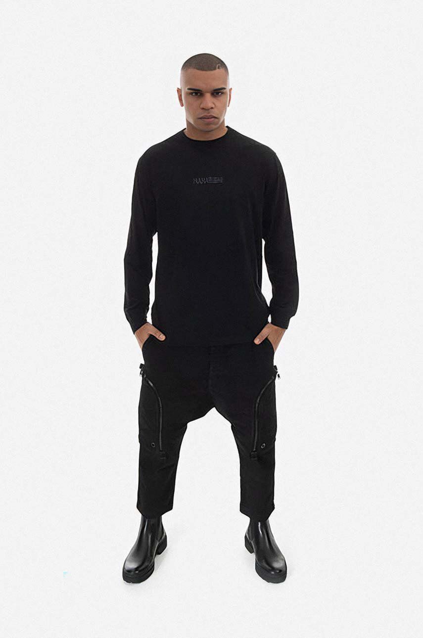 Tričko Maharishi U.A.P. Embroidered Longsleeve T-shirt Organic Cotton Jerse 4094 Longsleeve Print Čierna | 4094.BLACK, 1