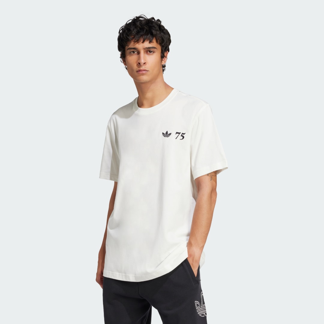 Tričko adidas Performance T-Shirt 75th Anniversary Biela | JX9069, 0