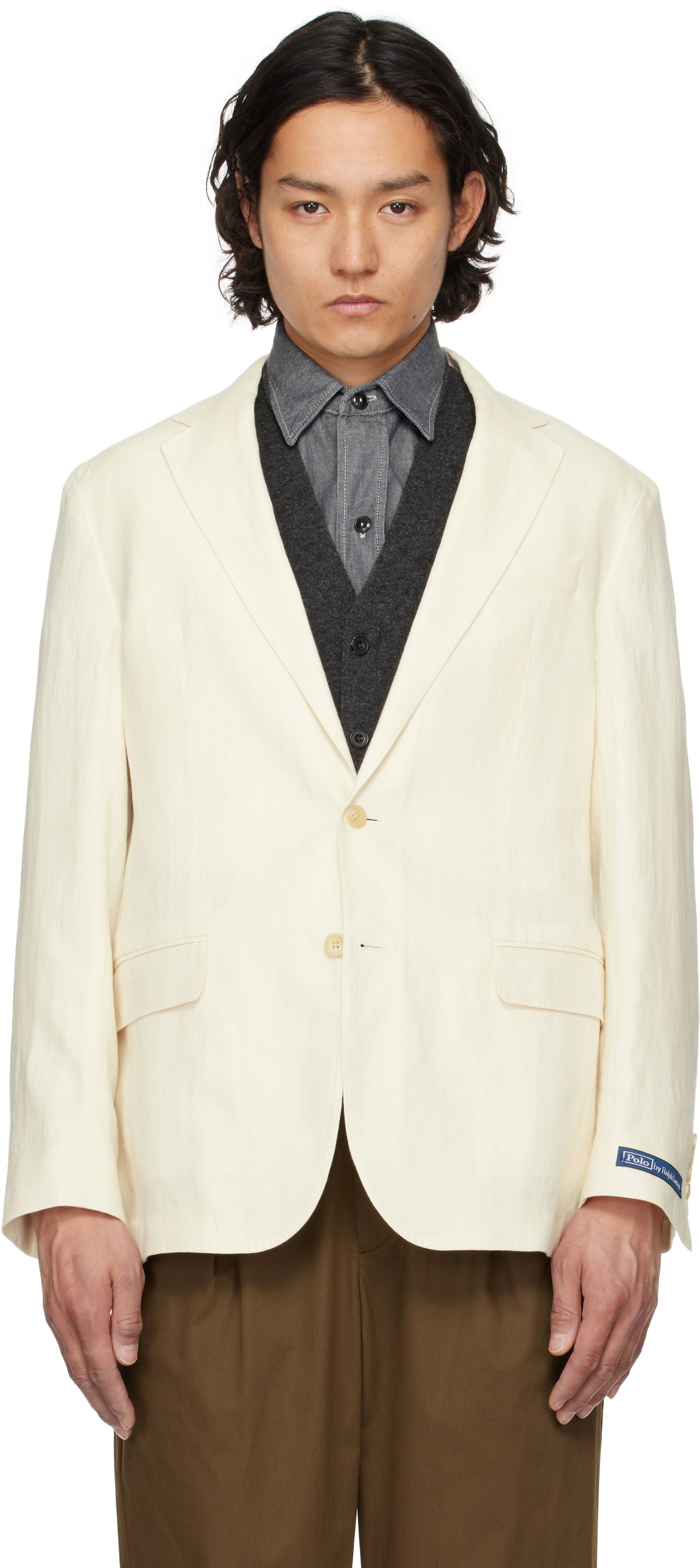 Bunda Polo by Ralph Lauren Polo Ralph Lauren Soft Tailored Linen Blazer Biela | 715793481002, 0
