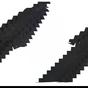 Sahanne Double-Breasted Belted Long Coat with Stand Collar