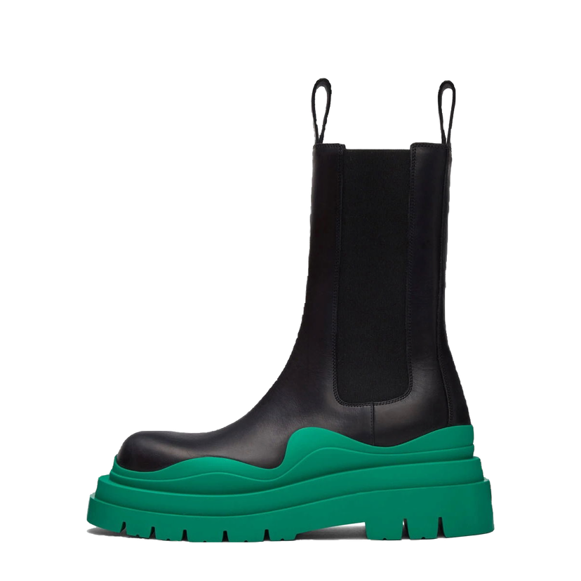 Tenisky a topánky Bottega Veneta Leather Tire Chunky-Sole Chelsea Boot Čierna | 630284VBS501489