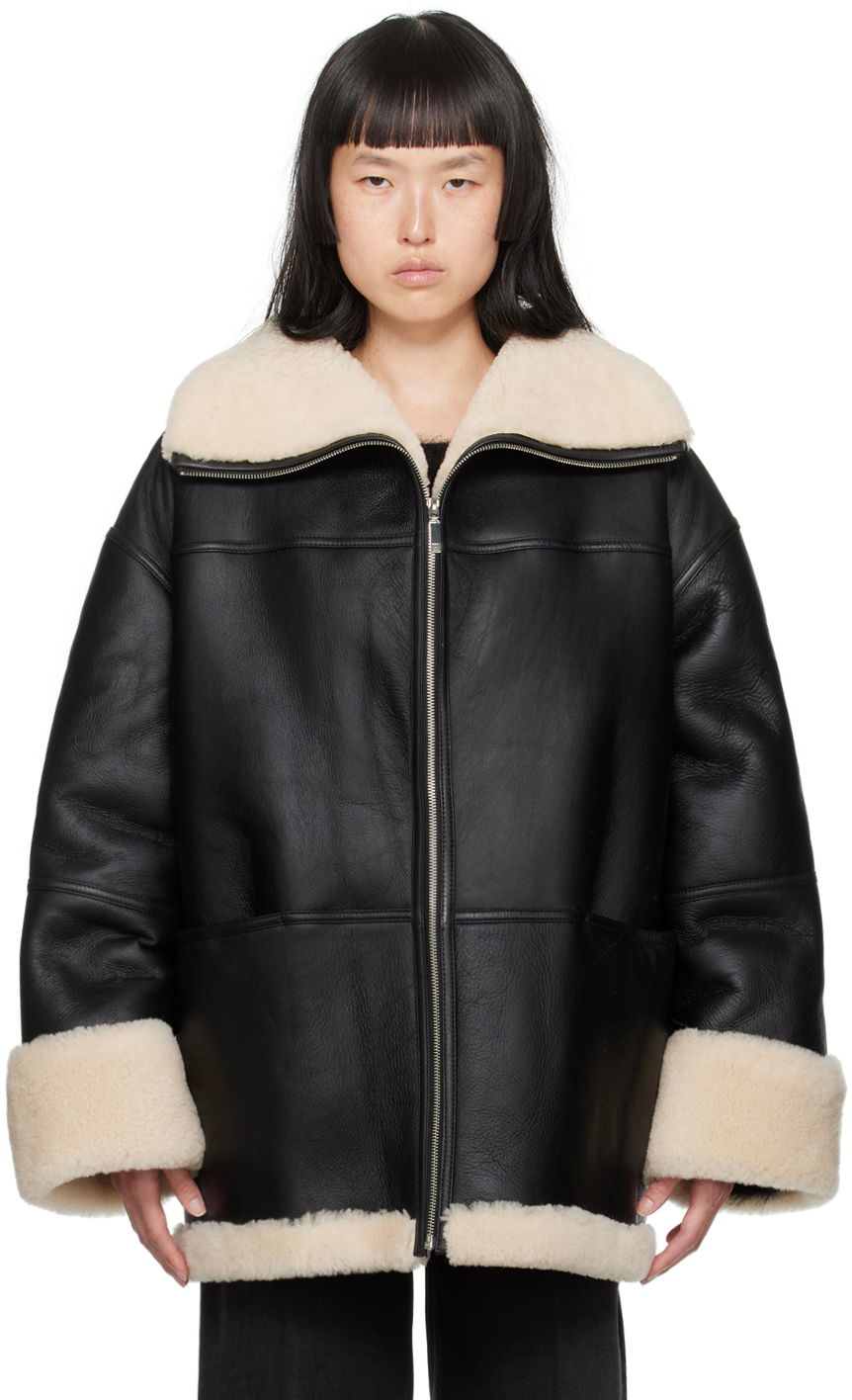 Bunda TOTEME TOTEME Signature Shearling Jacket Čierna | 214-122-606, 0