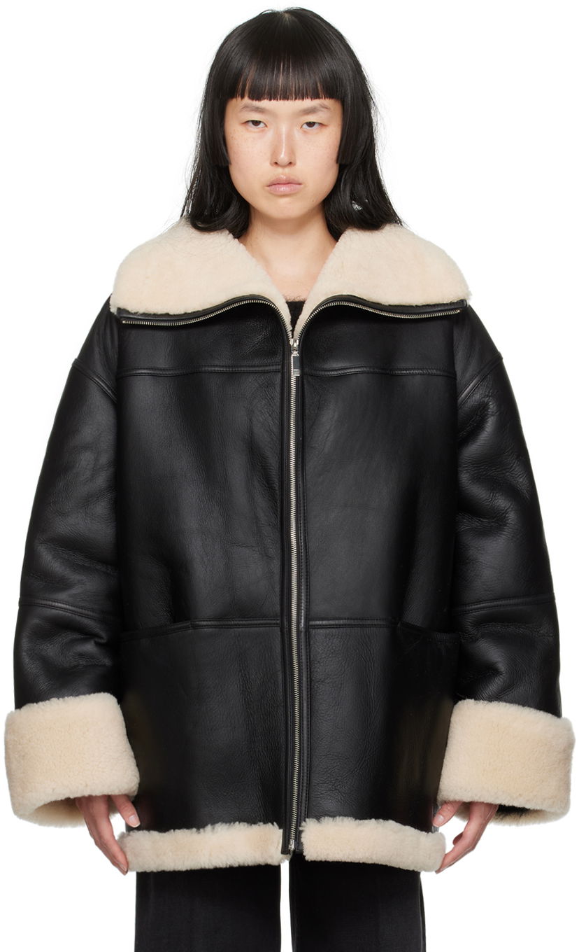 Bunda TOTEME TOTEME Signature Shearling Jacket Čierna | 214-122-606