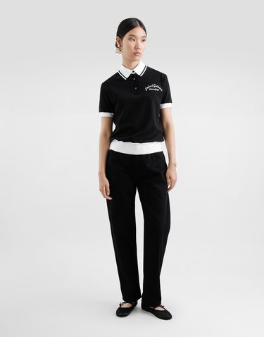 Polo tričko Dolce & Gabbana Dolce & Gabbana Short Sleeve Cotton Piqué Polo Shirt with Logo Embroidery Čierna | F8V33ZGDCYFN0000, 1