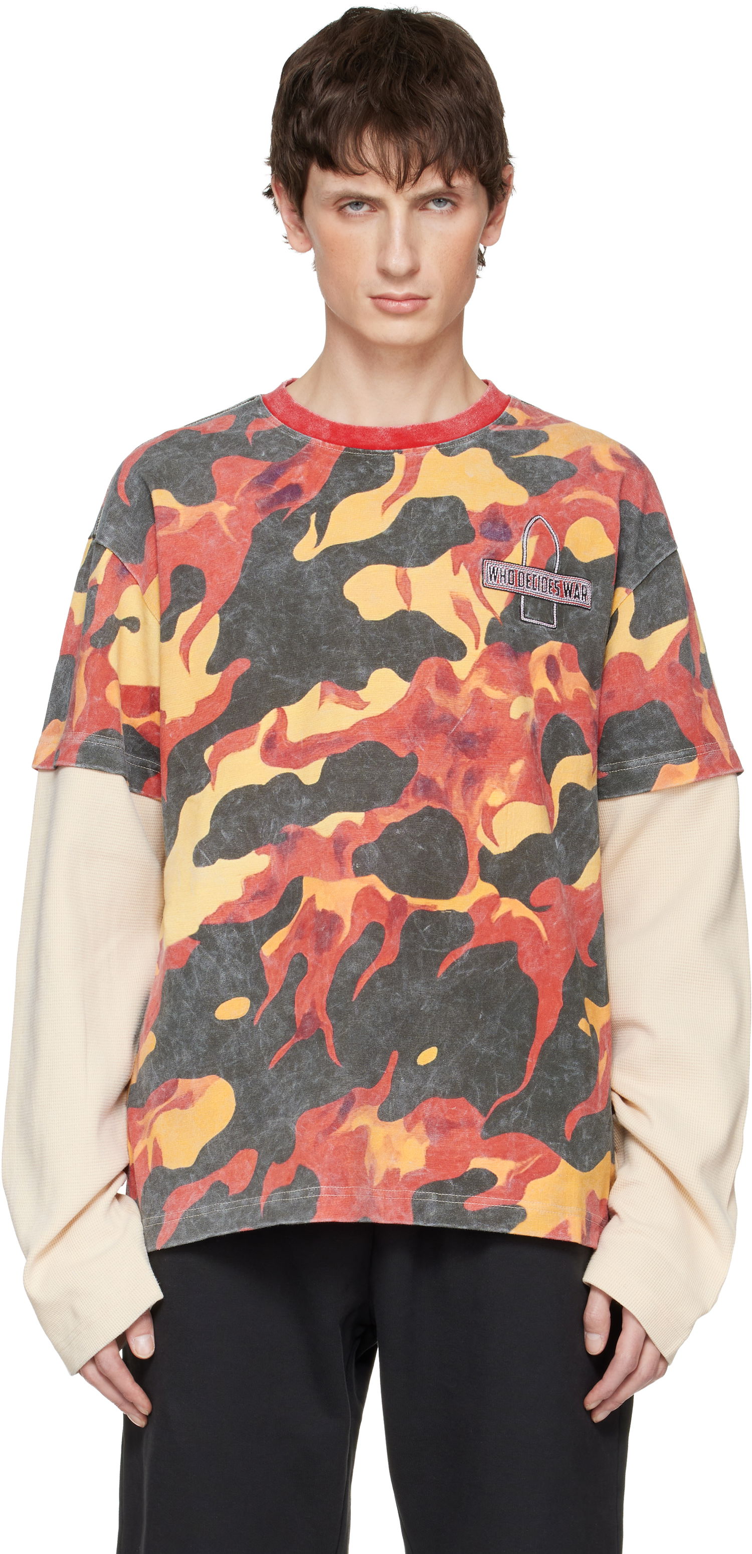 Tričko Who Decides War Who Decides War Flame Camo Double T-shirt Rôznofarebný | 1110260030FW25, 0