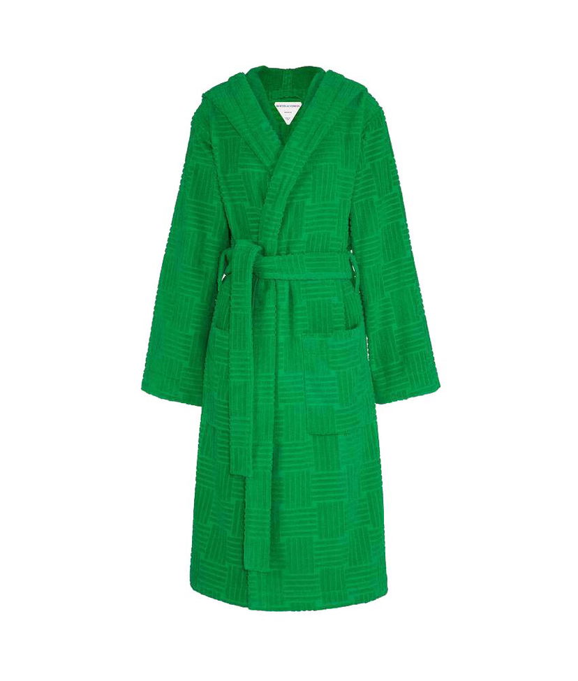 Flexstyle Bottega Veneta Intreccio Pattern Cotton Bathrobe Zelené | 656096 3V106 3707