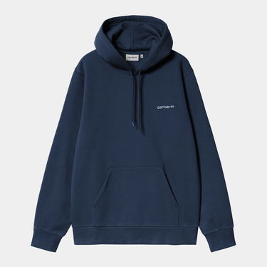 Mikina Carhartt WIP Carhartt WIP Hooded Script Embroidery Sweatshirt Navy | I035392_25, 3