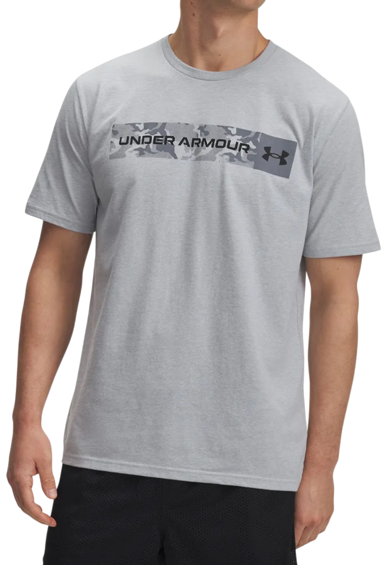 Tričko Under Armour Under Armour Camo Chest Stripe Short Sleeve T-Shirt Šedá | 1376830-011, 0