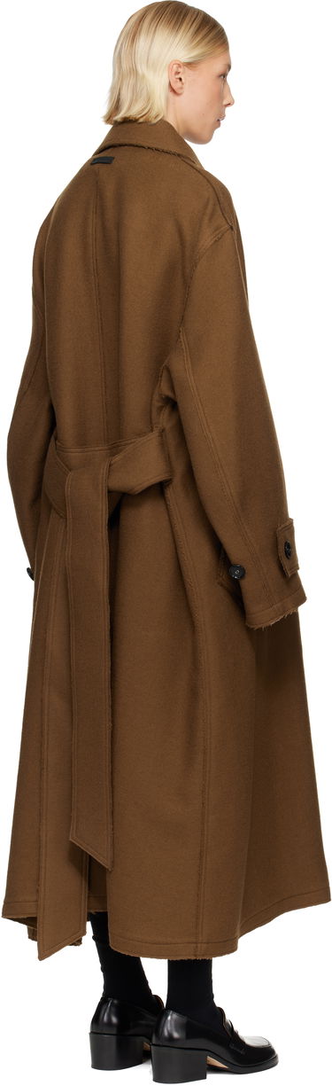 Kabáty AMI Wool Belted Mac Hnedá | H25UJK816.WV0078, 2