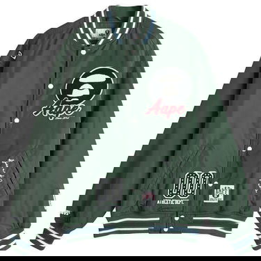 Bomber bunda AAPE by A Bathing Ape AAPE Ice Hockey Varsity Jacket Zelené | AAPJKM7676XXNGRD, 0