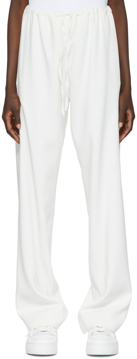 Nohavice AMI SSENSE x Palazzo Trousers Biela | SPEUTR200.478, 0